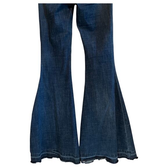Free People We The Free Irreplaceable Button Fly High Waist Flared Jeans Blue 25 - Picture 7 of 9